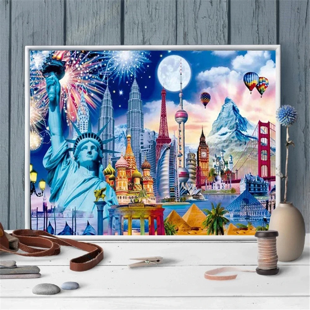 Алмазная живопись Нью Йорк 5D сделай сам хрустальное искусство полная выкладка