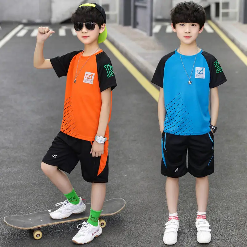 

Summer Children's Suit Boys Clothing Fashion T-shirt Kids Boys Short-sleeved Round Neck Clothes Baby Cartoon Cotton Cute Tops