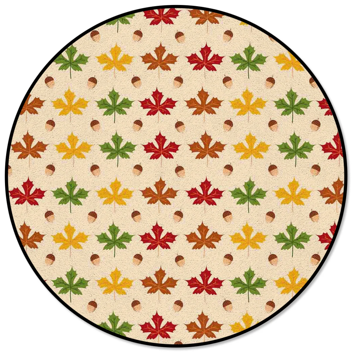 

Осенний круглый ковер с изображением кленовых листьев и орехов, ковры для гостиной, домашний декор, детская комната, спальня, коврики, коври...