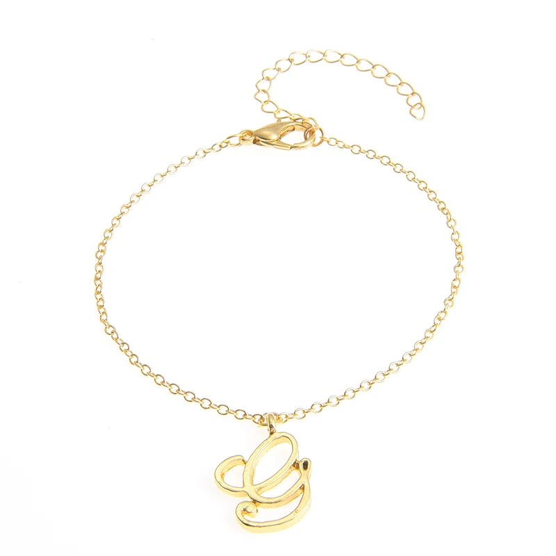 Уникальные персонализированные буквы браслет маленькая начальная Английский