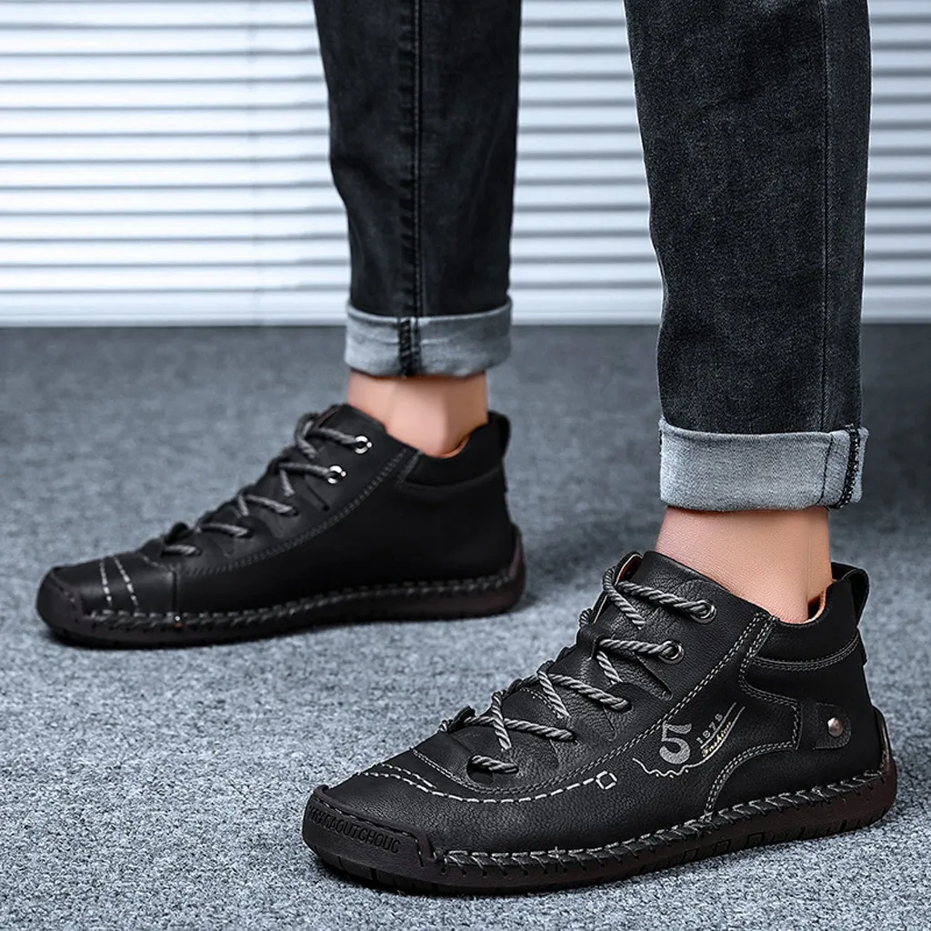 

Outdoor Men Casual Shoes Breathable Flats Plus Velvet Boots Hiking Shoes