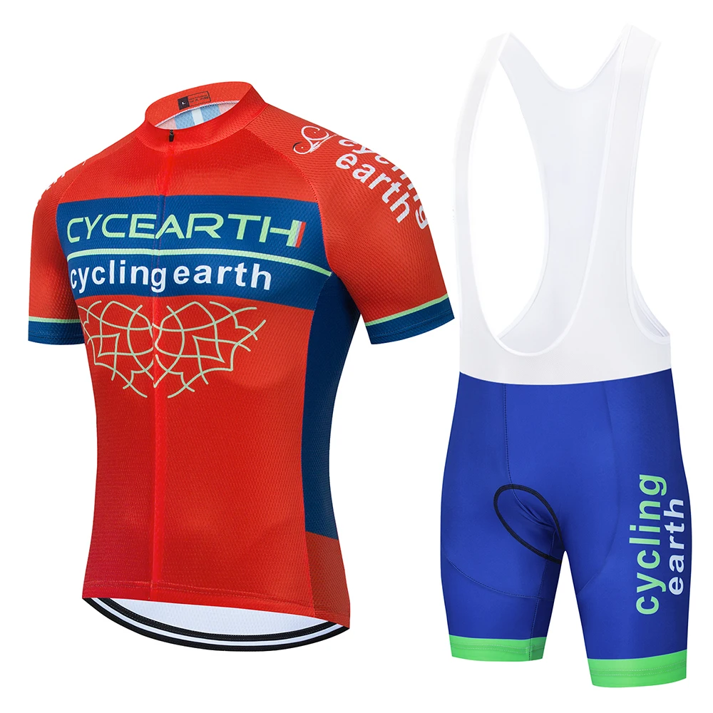 

CYCEARTH Summer Cycling Suit Set 2021 Breathable Team Racing Sport Bicycle Jersey Mens Cycling Clothing Short Bike kit