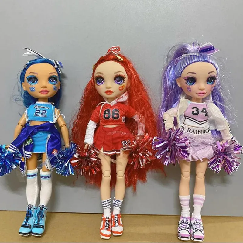 1/6 BJD Basketball Cheerleaders Slime Doll Full Set Rainbow Hair 12 Inch Doll with Clothes Suit Dress Up Toys for Girls