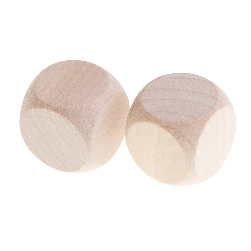 

10pcs/pack Wooden Blank Dices, 30mm Dice Cubes You Can Write On for RPG TRPG MTG Roleplaying Game Party Supplies