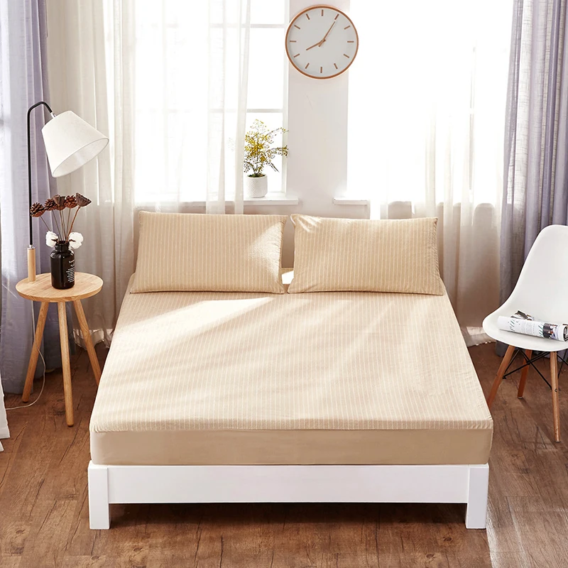 Хлопковый детский наматрасник в полоску водонепроницаемый моча Одноцветный