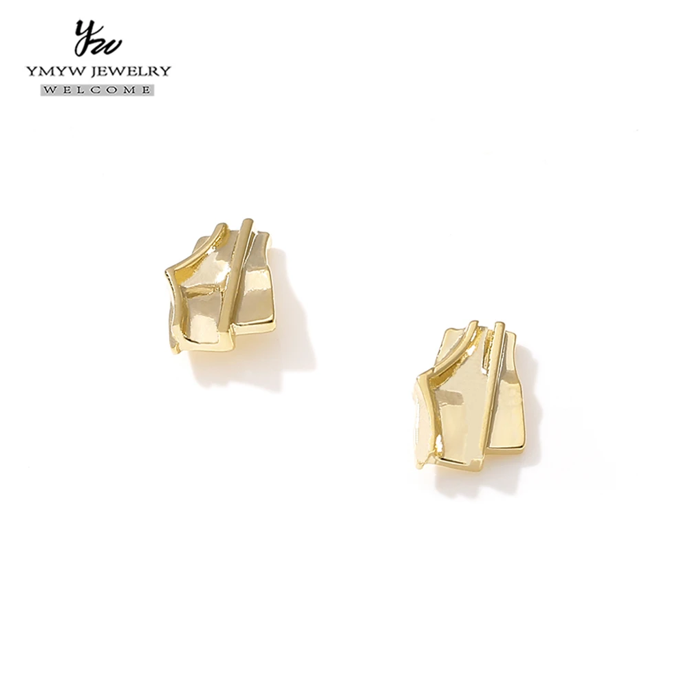 Креативные медные золотые металлические серьги гвоздики YMYW винтажные