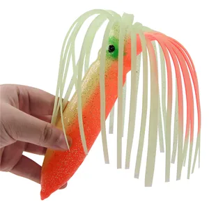 Джиг-Осьминог для рыбалки, светящиеся приманки для ловли тунца, 4 шт., 30 см, мягкие пластиковые приманки для приманки на осьминогов, для ловли в соленой воде