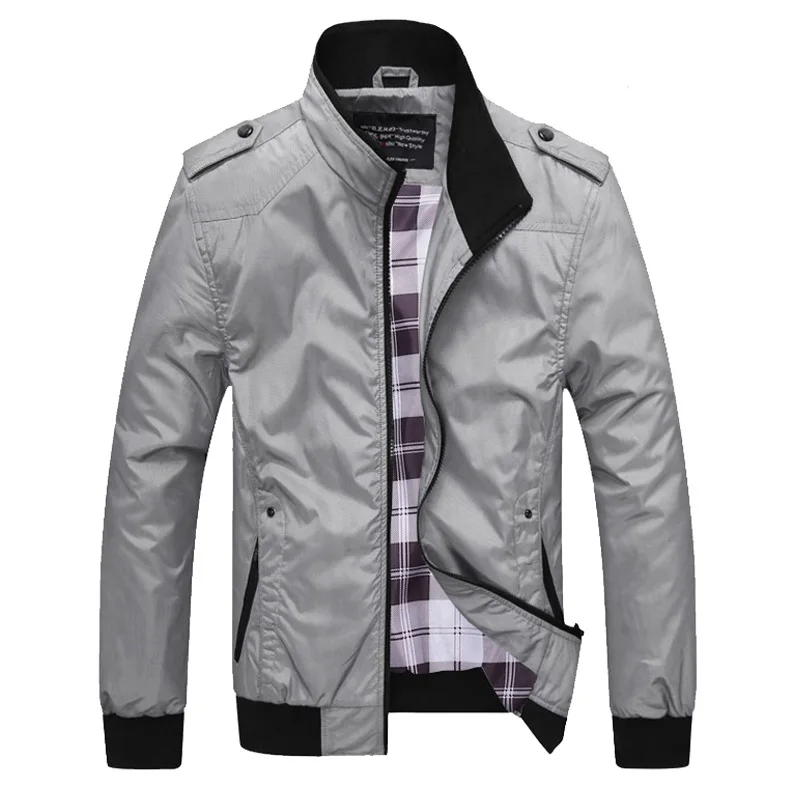 

Quality Men's Bomber Jackets Solid Coats Male Casual Stand Collar Jacket Coat Outerdoor Overcoat Male Clothing M-XXXXL