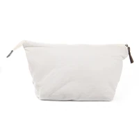 multipurpose cosmetic bag with zipper natural make up pouch cotton canvas travel toiletries bag