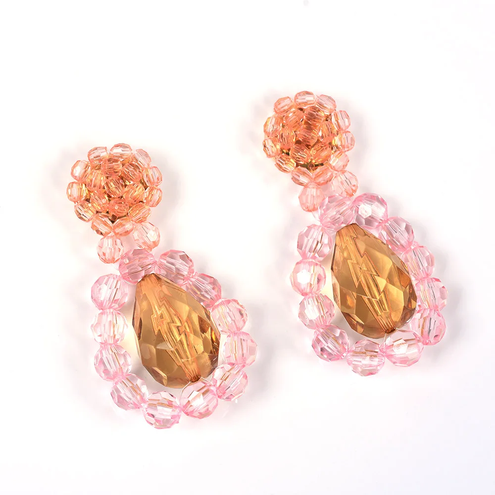 Boho Statement ZA серьги ювелирные изделия женские ручной работы пластиковые хрустальные бисерные DIY серьги женские большие длинные висячие серьги