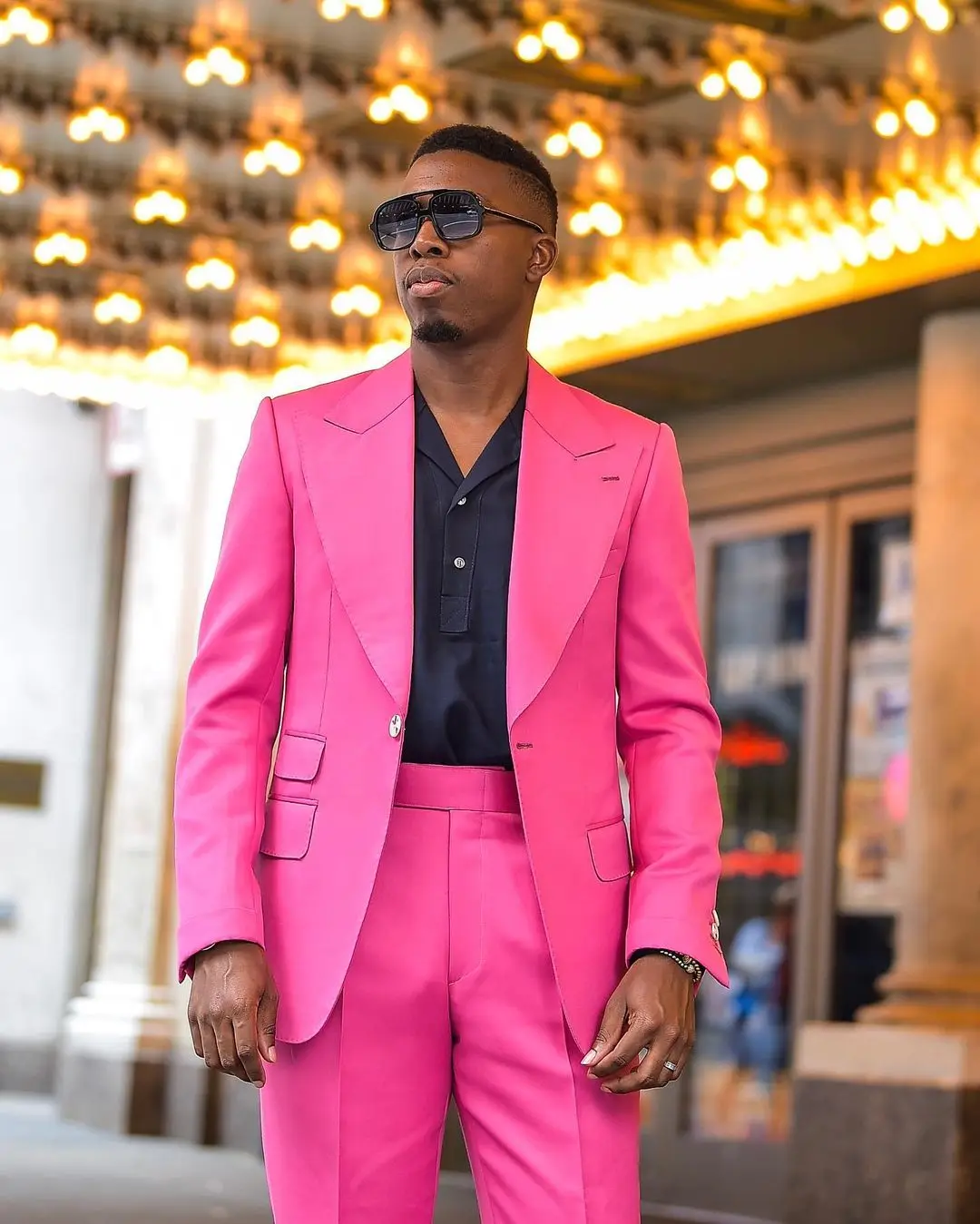 

(Пиджак + брюки), модная розовая уличная одежда, смокинг для жениха из 2 предметов для свадьбы, официальный костюм для выпускного вечера, вече...