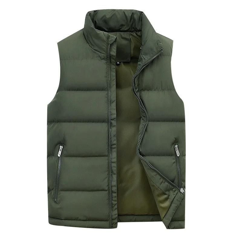 

Male Mens Sleeveless Jackets 2021 Casual New Fashion Cotton Down Waistcoat Coats Autumn Vests Warm Outwear Plus Size