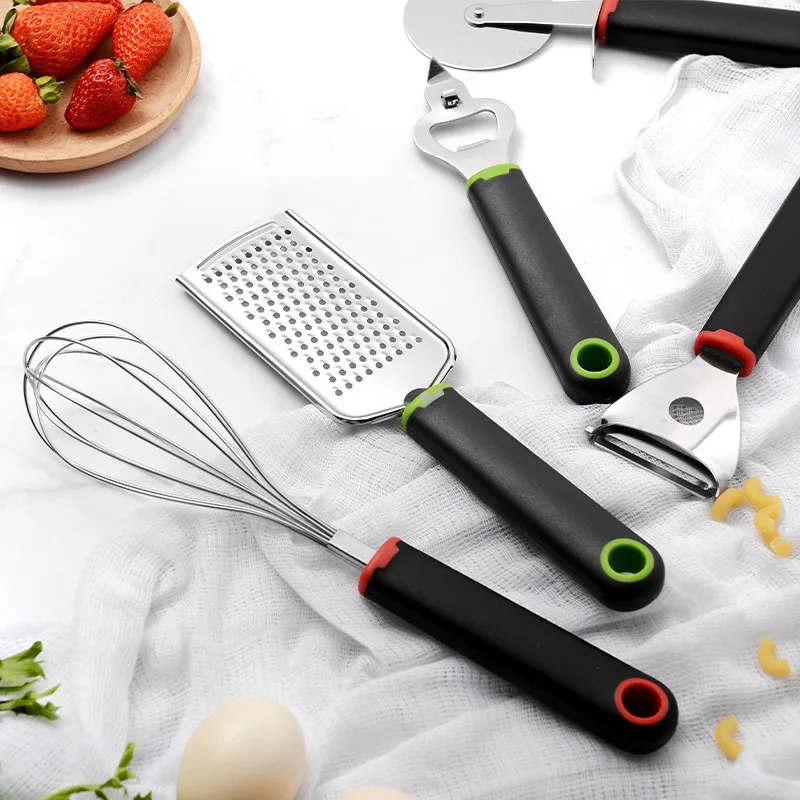 9pcs kitchen gadget sets home accessories stainless steel kitchenware plastic handle garlic press whisk convenient cooking tools free global shipping