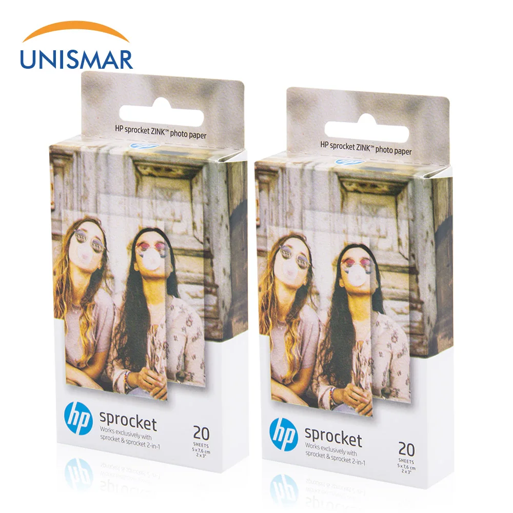 Unismar 2 коробки 40 листов hp Звездочка фотобумага Карманный фотопринтер Zink паста