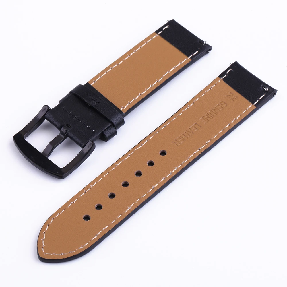 

20 22mm New Genuine Leather WatchBand for garmin vivoactive 3 3t 4 Bracelet For Huawei watch GT2 42mm/GT2 46mm smart wrist band