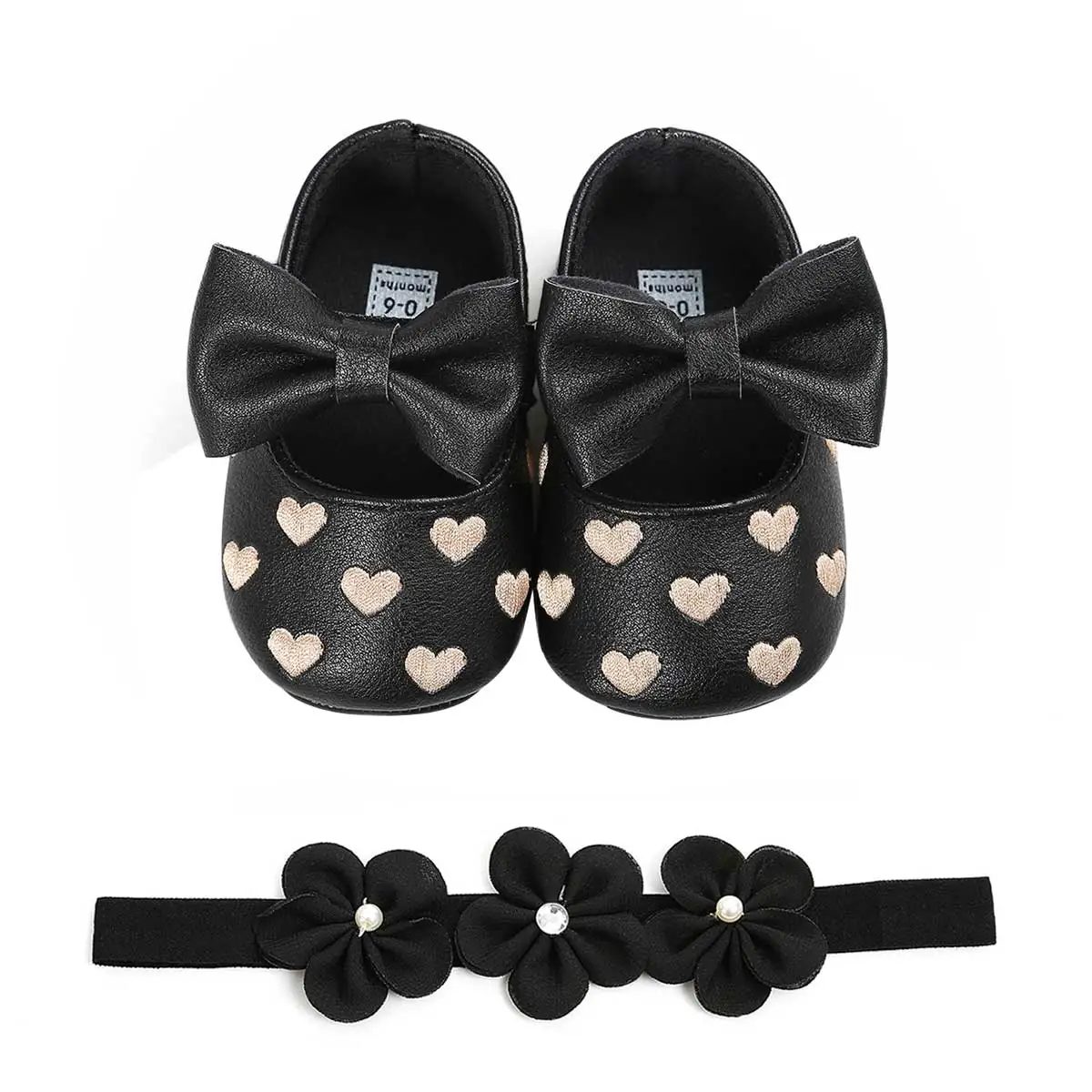 Новинка 2020 года Комплект для новорожденных девочек Обувь крещения и повязка на