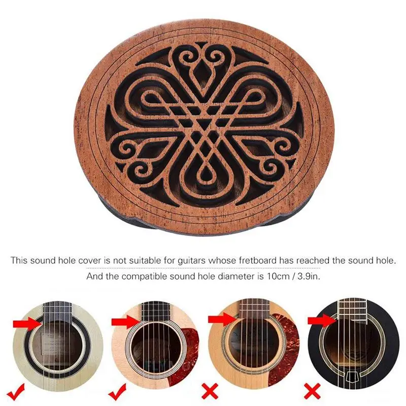 Гитара деревянная Soundhole звуковая Крышка блока отзывы буфер из красного дерева