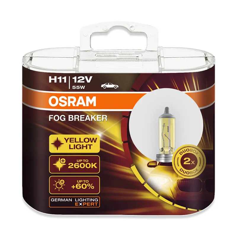 Лампа Ксеноновая OSRAM H1 H3 H4 H7 H8 H9 H11HB3 HB4 галогенная лампа 12V для автомобильных фар ближнего и дальнего света Высокая луча лампы Лазерная противотуманная фара для Ночной выключатель лампы - Испускаемый цвет: Fog Breaker