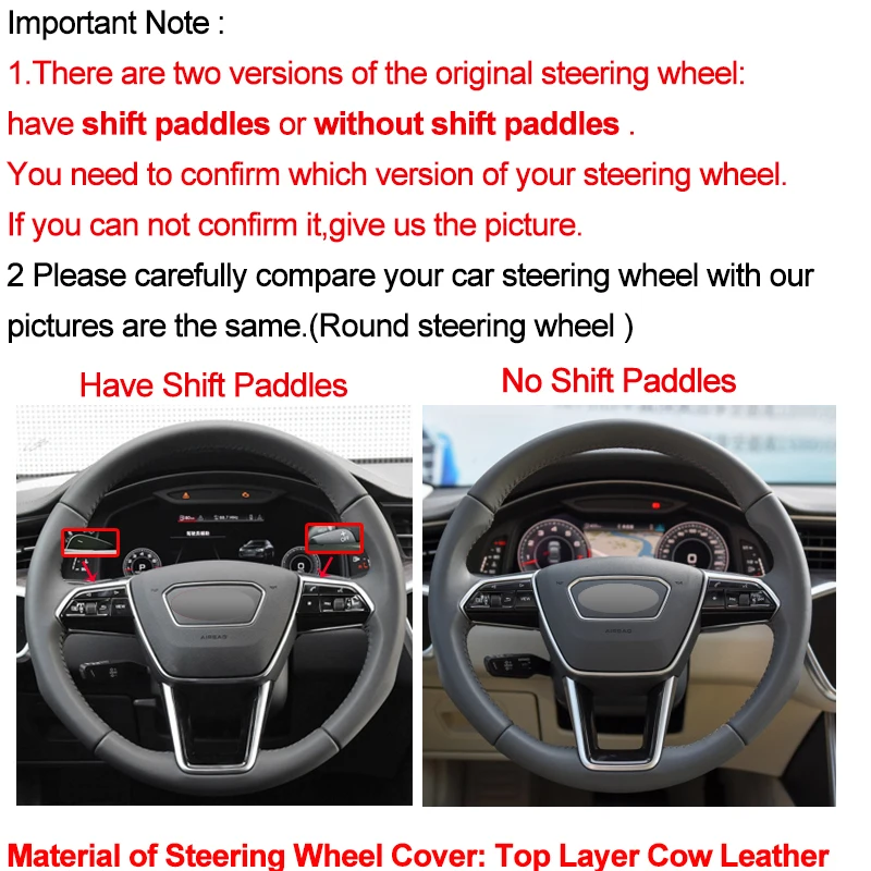 Hand Sewing Car Steering Wheel Cover Braid Top Cow Leather For Audi A6 (C8) Avant Allroad 2018-2019 A7 (K8) S7 2019 | Автомобили и