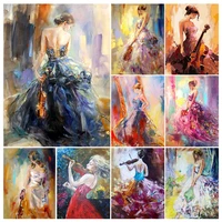 5d diy diamond painting violin woman cross stitch kit full drill square embroidery mosaic art picture of rhinestones decor gift