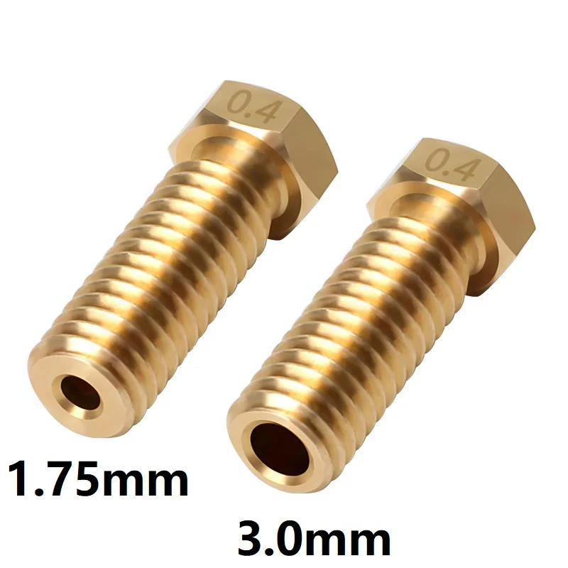 MEGA 3 шт./лот E3D V5 V6 Volcano Nozzle 0 2 4 5 6 8 1 мм M6 резьбовые сопла для 3D-принтера 75 нити |