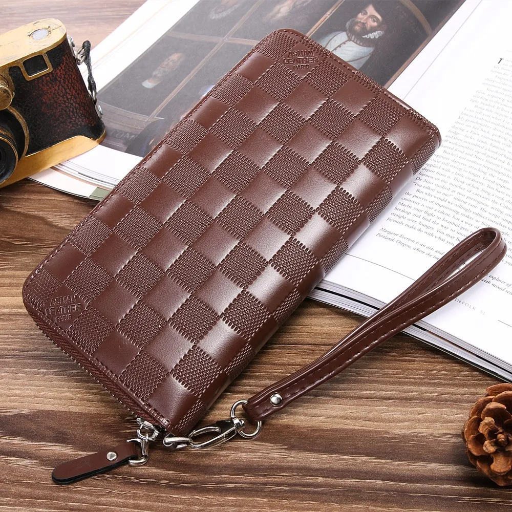 Деловые кошельки на молнии мужские кошелек роскошный брендовый мужской клатч