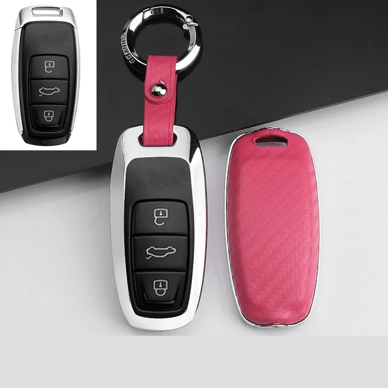 Красивый чехол для автомобильного ключа из углеродного волокна и цинкового