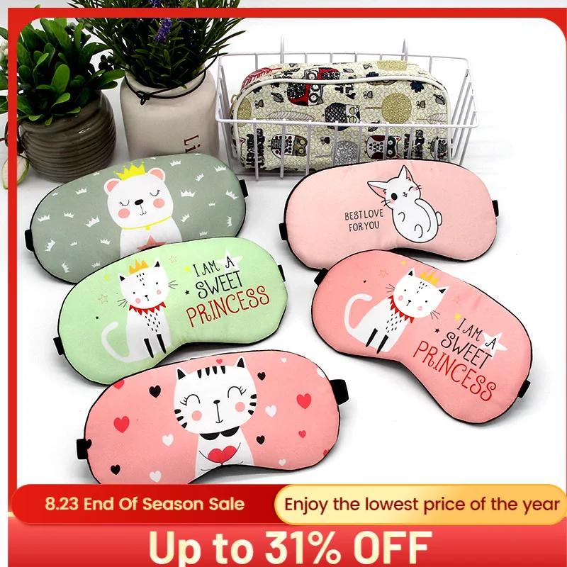 Мягкая хлопковая маска для сна глаз ледяной горячий компресс мультяшный аниме