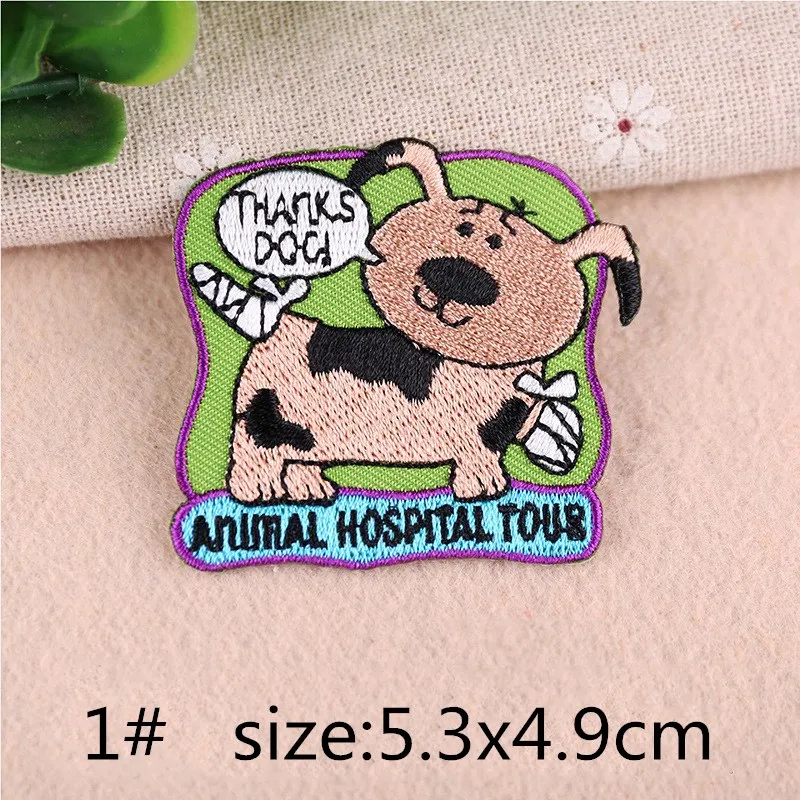 Мультфильм нашивки в форме собак для одежды Железный Вышитые Шитье и