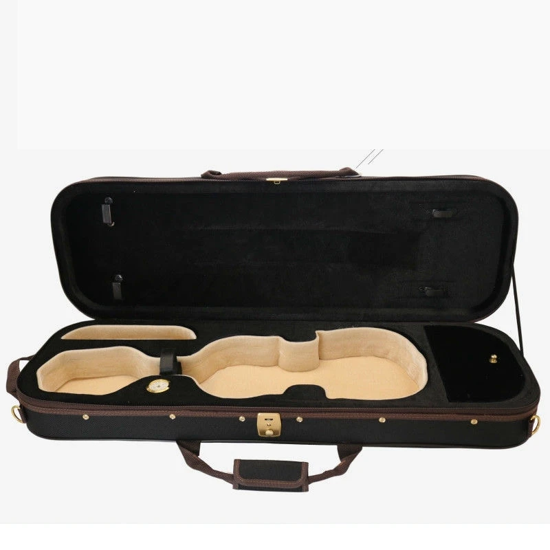 4/4 keman kılıfı yüksek kaliteli telli enstrüman aksesuarları dahili higrometre müzik alet saklama kutusu keman el çantası