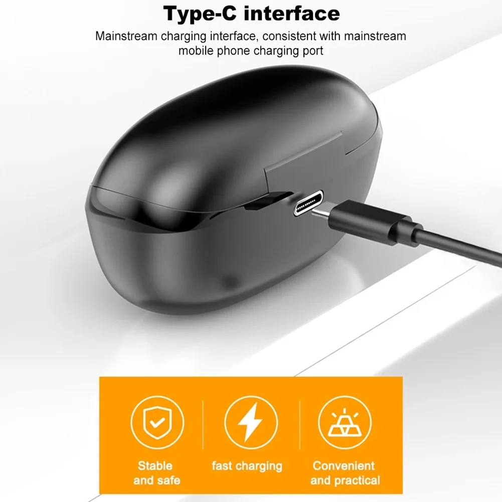 

Bluetooth Headset Headset Earbud Bluetooth Earphones Wireless Bluetooth 5.0 Headset Earbuds Noise Cancelling Waterproof Black