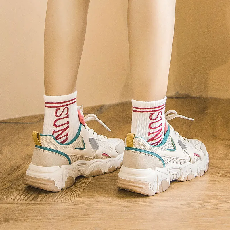 

2021 New Women's All-Match White Casual Sports Shoes Rubber Soles Increased Comfortable And Beautiful