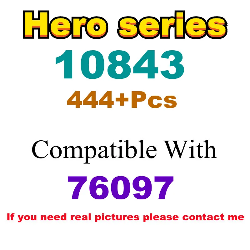 

444Pcs 10843 Building Block Toy Hero Series 76097 Assembled Building Blocks Children's Toy Gifts