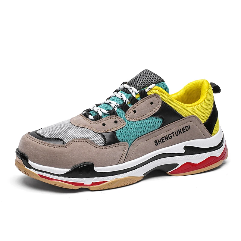 Дизайнерская повседневная спортивная обувь для мужчин желтые кроссовки цвет