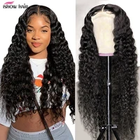 ishow hd transparent lace frontal wig curly 30 inch 13x4 human hair wigs for black women deep curly lace front wig pre plucked