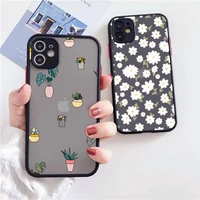 daisy flower phone case for iphone 13 12 11 mini pro xr xs max 7 8 plus x matte transparent back cover