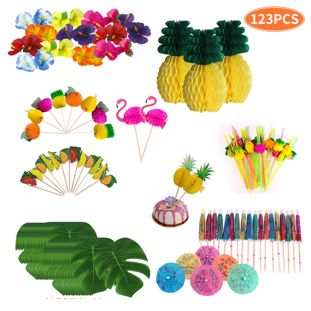 123 шт./лот 3D фруктовые Коктейльные бумажные соломинки зонтик питьевые украшение