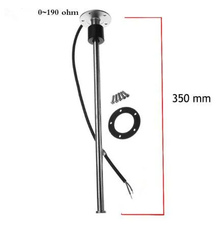 1 шт. нержавеющая сталь 5 отверстий датчики уровня топлива 0-190ohm 240-33ohm 200 250 300 350 450 мм датчики уровня воды для автомобиля лодки датчик - Цвет: 0-190ohm 350mm