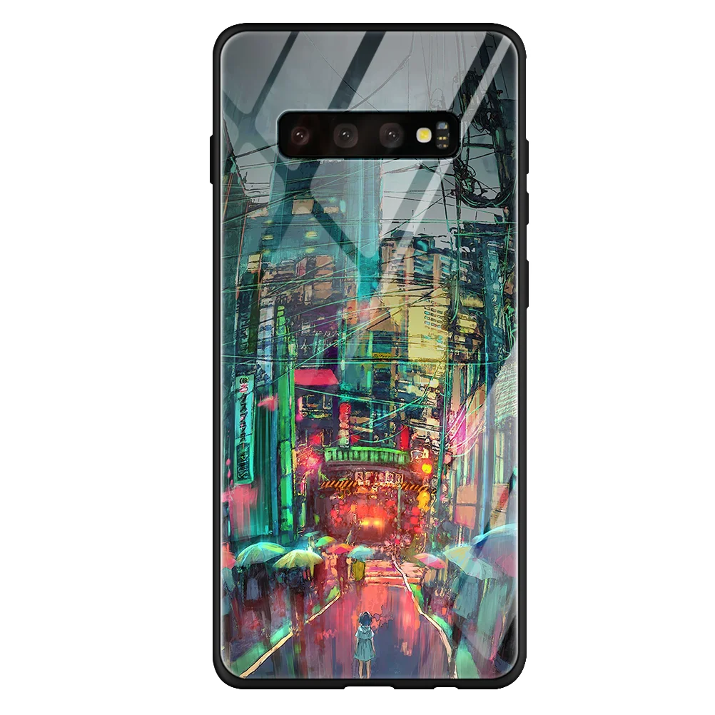 dushi Защитная пленка из закаленного стекла чехол для samsung Galaxy A50 S8 S9 Plus Note 9 A7 A8 A6 J4 Plus A6S M10 M20 J7 Prime Мягкий ТПУ стакана воды чехол - Цвет: dushi