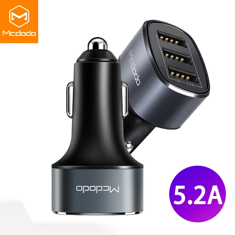 Быстрое Автомобильное зарядное устройство MCDODO 5.2A с usb-разъемом для iPhone XS MAX XR 7 Plus, адаптер для мобильного телефона samsung, Xiaomi, huawei, зарядка в автомобиле