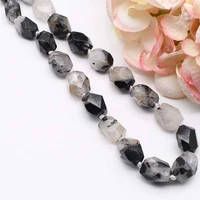 13x11mm 16x12mmnatural black quartz rutilated beads irregular stone bead diy necklace bracelet jewelry making 15 free delivery