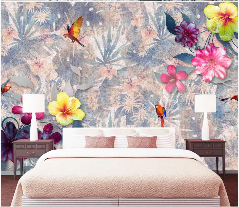 Фотообои на заказ для стен 3 d Настенные обои тропический лес цветы настенные