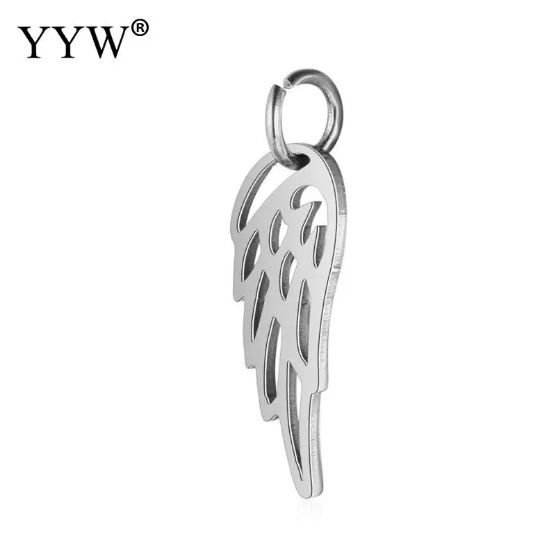 Fashion Unisex Stainless Steel Pendants Hollow Wing Gold Silver Rose 10pcs/Lot Pendentif For Jewelry Making Wholesale | Украшения и