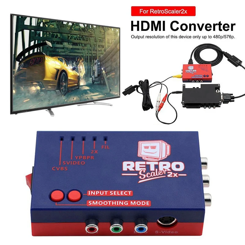 RetroScaler2X A/V в HDMI конвертер и линейный Doubler для ретро игровых консолей PS2/N64/NES/SEGA