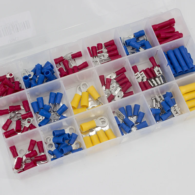 Желтый/красный/синий 175 шт./компл. различные электрические разъемы/обжимные