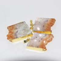 natural slice yellow crystal quartz square pendant women 2020 gold bezel raw slab citrines stone druzy pendant femme as gifts