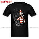 Сумасшедшая Мужская футболка, футболка убийца, прячущаяся в темноте, дизайнерские футболки Rife с круглым вырезом, 100% хлопок, топы, футболки, черные футболки, ужас