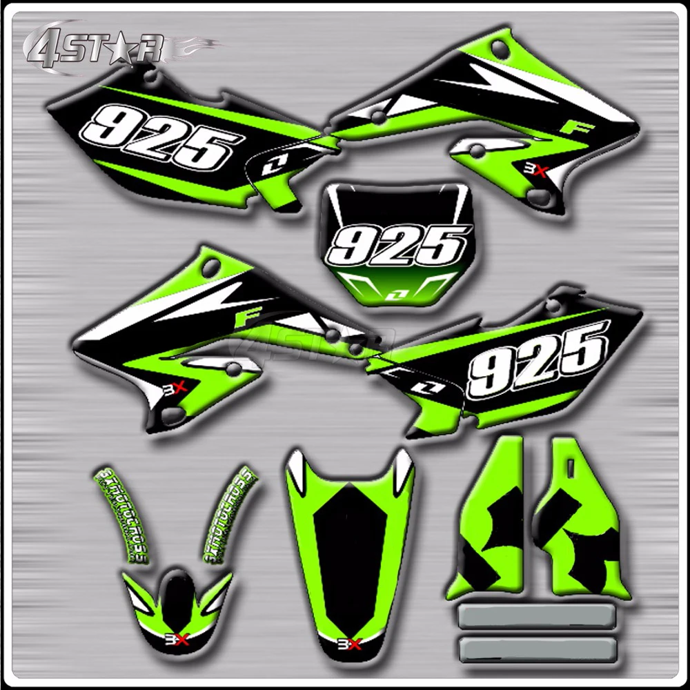 

Motorbike Stickers Decals Customize For KAWASAKI KX250F 2004-2005 2009-2017 KX450F 2006-2017 KLX450 2008-13 KX125 KX250 03-08