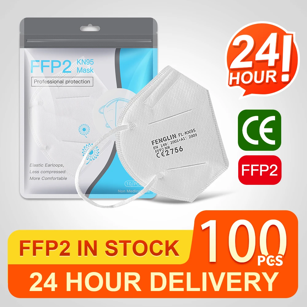 100pcs FFP2 Facial Masks KN95 Filter Mask Protect Mask Dust FFP2mask Mouth Mask Mascarillas Fast Delivery from Spain Poland