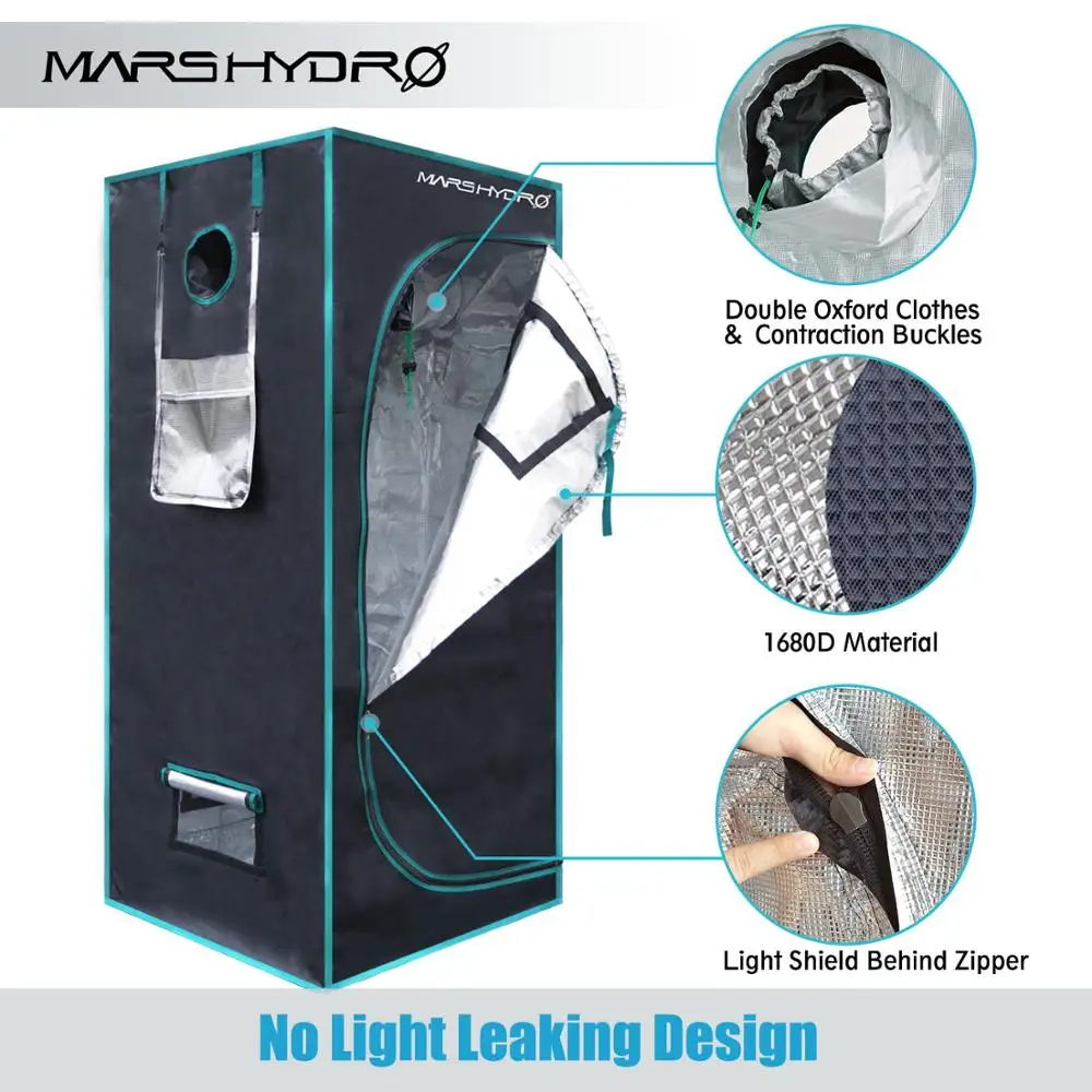 Палатка Marshydro 1680D 2' 3 ''x2' 3'' x5' ''(70x70x160 см) и 100x100x180 см 120*120*200 освещение
